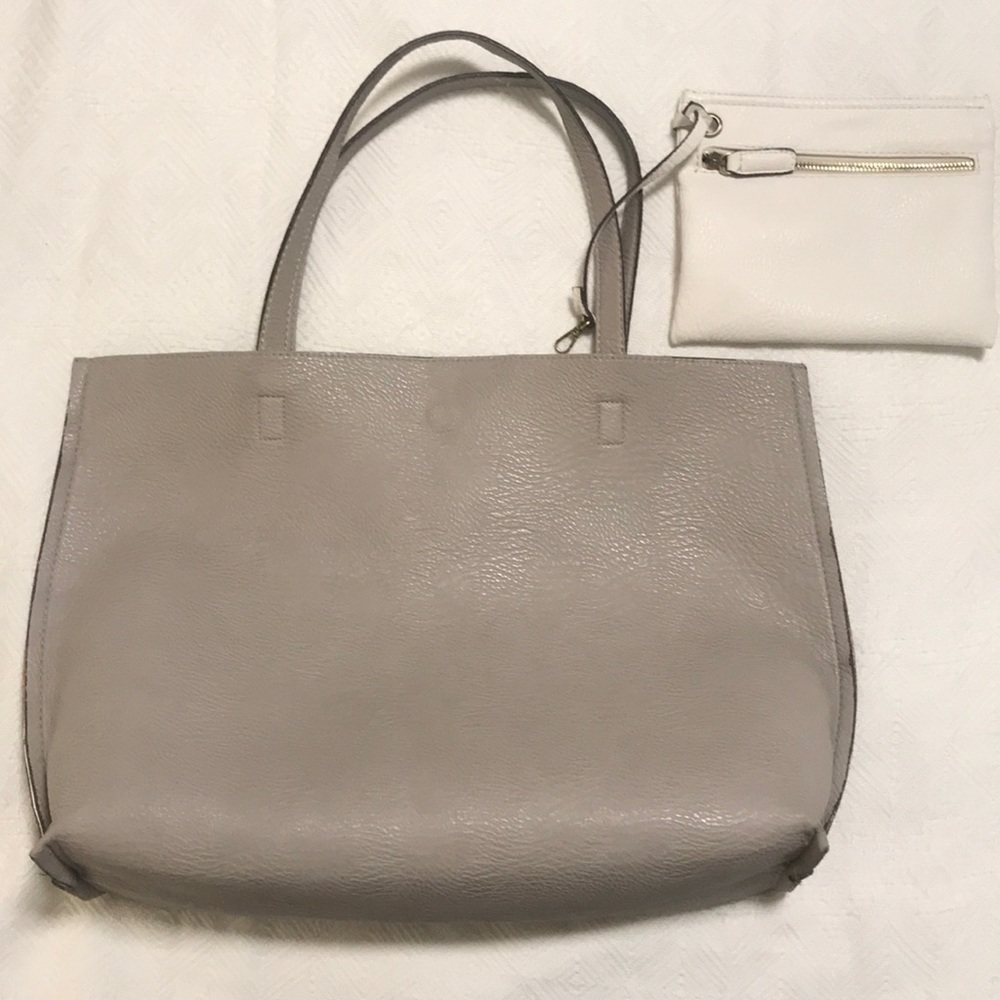 Street Level Reversible faux leather Tote